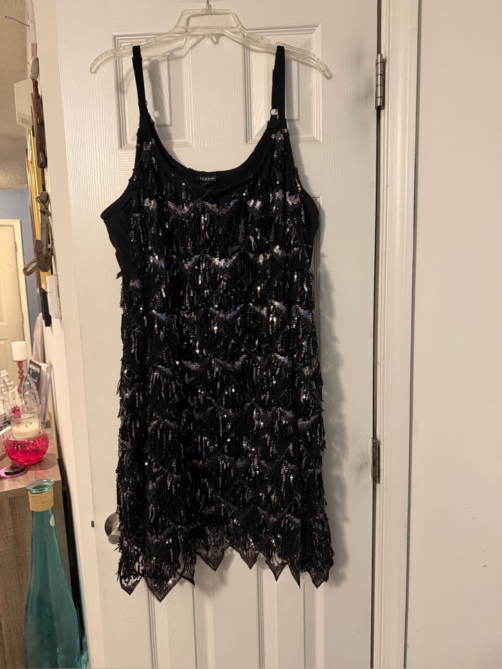 torrid Black Sequin Fringe Dress